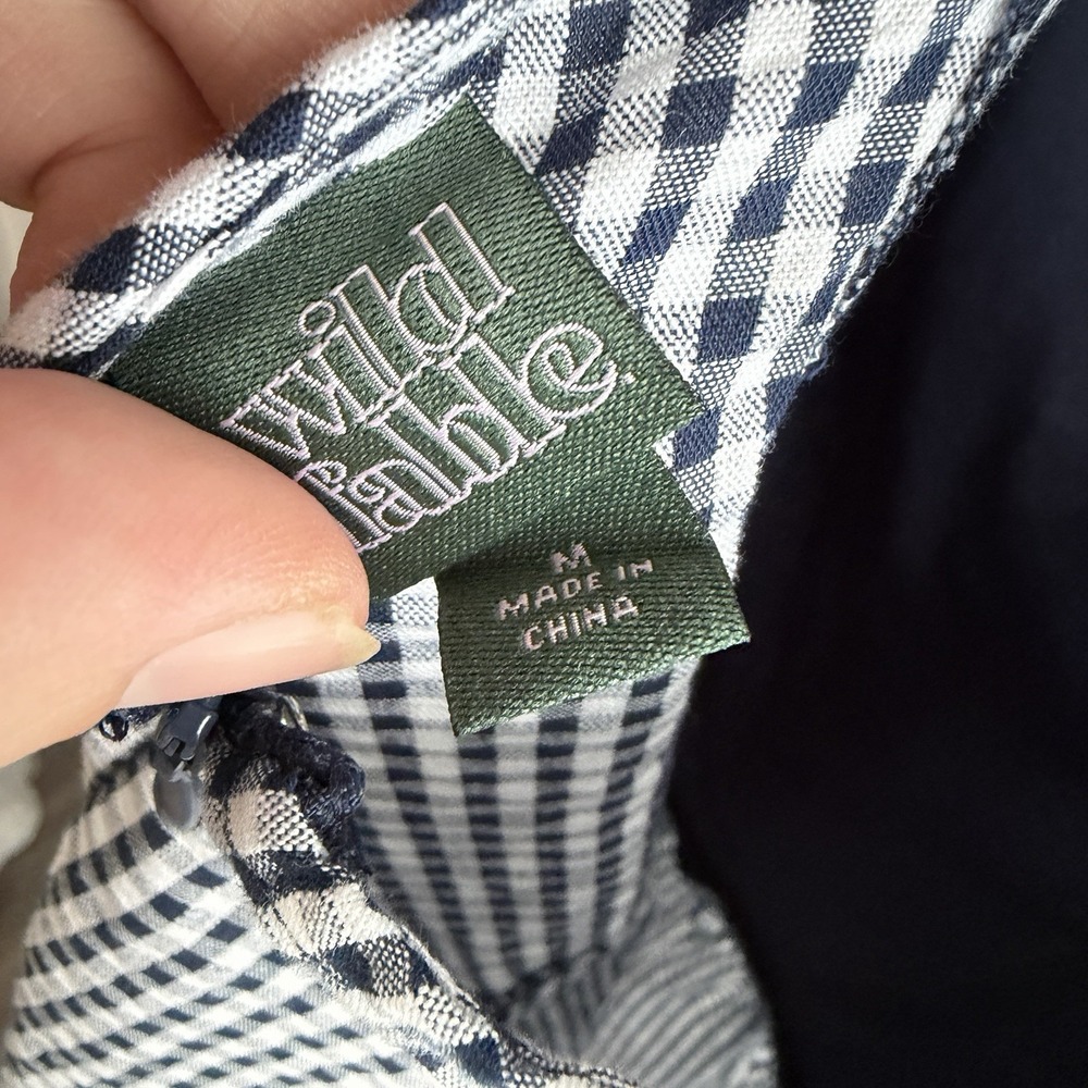 Wild Fable Navy White Plaid Drop Waist Sundress Womens Size Medium NEW Boho - Picture 5 of 6